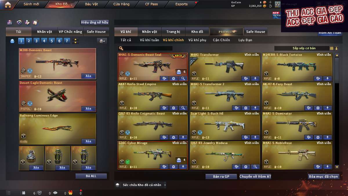 shop acc cf uy tin gia re